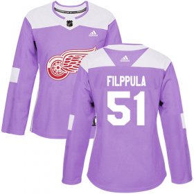 Wholesale Cheap Adidas Red Wings #51 Valtteri Filppula Purple Authentic Fights Cancer Women\'s Stitched NHL Jersey