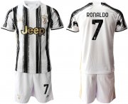 Wholesale Cheap Men 2020-2021 club Juventus home 7 white black Soccer Jerseys