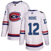 Wholesale Cheap Adidas Canadiens #12 Dickie Moore White Authentic 2017 100 Classic Stitched NHL Jersey