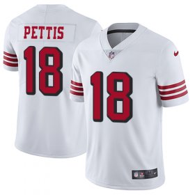 Wholesale Cheap Nike 49ers #18 Dante Pettis White Rush Men\'s Stitched NFL Vapor Untouchable Limited Jersey