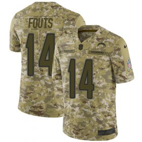 Wholesale Cheap Nike Chargers #14 Dan Fouts Camo Youth Stitched NFL Limited 2018 Salute to Service Jersey