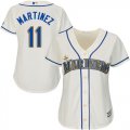 Wholesale Cheap Mariners #11 Edgar Martinez Cream Alternate Women's Stitched MLB Jersey