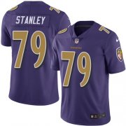 Wholesale Cheap Nike Ravens #79 Ronnie Stanley Purple Men's Stitched NFL Limited Rush Jersey
