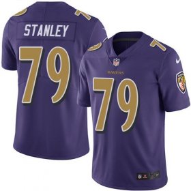 Wholesale Cheap Nike Ravens #79 Ronnie Stanley Purple Men\'s Stitched NFL Limited Rush Jersey