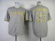 Wholesale Cheap Pirates #21 Roberto Clemente Grey USMC Cool Base Stitched MLB Jersey