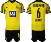 Wholesale Cheap Men 2021-2022 Club Borussia Dortmund home 6 yellow Soccer Jersey
