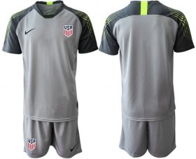 Wholesale Cheap USA Blank Grey Goalkeeper Soccer Country Jersey