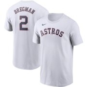 Wholesale Cheap Houston Astros #2 Alex Bregman Nike Name & Number T-Shirt White