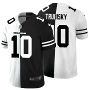 Cheap Chicago Bears #10 Mitchell Trubisky Men's Black V White Peace Split Nike Vapor Untouchable Limited NFL Jersey