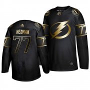 Wholesale Cheap Adidas Lightning #77 Victor Hedman Men's 2019 Black Golden Edition Authentic Stitched NHL Jersey