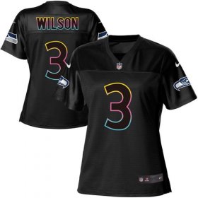 Wholesale Cheap Nike Seahawks #3 Russell Wilson Black Women\'s NFL Fashion Game Jersey