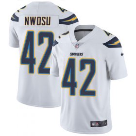 Wholesale Cheap Nike Chargers #42 Uchenna Nwosu White Men\'s Stitched NFL Vapor Untouchable Limited Jersey