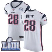 Wholesale Cheap Nike Patriots #28 James White White Super Bowl LIII Bound Men's Stitched NFL Vapor Untouchable Elite Jersey