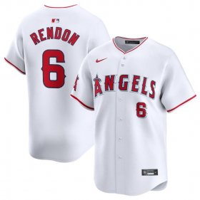 Cheap Men\'s Los Angeles Angels #6 Anthony Rendon White Home Limited Stitched Baseball Jersey