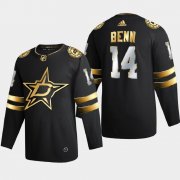 Cheap Dallas Stars #14 Jamie Benn Men's Adidas Black Golden Edition Limited Stitched NHL Jersey