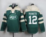 Wholesale Cheap Nike Jets #12 Joe Namath Green Player Pullover NFL Hoodie