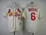 Wholesale Cheap Cardinals #6 Stan Musial Cream Alternate Cool Base Stitched MLB Jersey