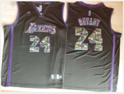 Wholesale Cheap Los Angeles Lakers #24 Kobe Bryant Letter Camo Black Jersey