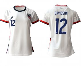 Wholesale Cheap Women 2020-2021 Season National Team America home aaa 12 white Soccer Jerseys