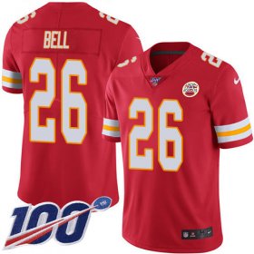 Wholesale Cheap Nike Chiefs #26 Le\'Veon Bell Red Team Color Men\'s Stitched NFL 100th Season Vapor Untouchable Limited Jersey