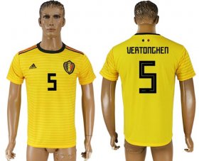 Wholesale Cheap Belgium #5 Vertonghen Away Soccer Country Jersey