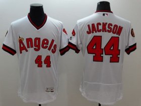 Wholesale Cheap Angels of Anaheim #44 Reggie Jackson White Flexbase Authentic Collection Cooperstown Stitched MLB Jersey