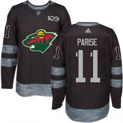 Wholesale Cheap Adidas Wild #11 Zach Parise Black 1917-2017 100th Anniversary Stitched NHL Jersey