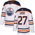 Wholesale Cheap Adidas Oilers #27 Milan Lucic White Road Authentic Stitched NHL Jersey