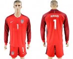 Wholesale Cheap USA #1 Howard Away Long Sleeves Soccer Country Jersey