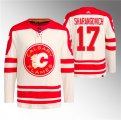 Cheap Men's Calgary Flames #17 Yegor Sharangovich 2023 Cream Classic Primegreen Stitched Jersey