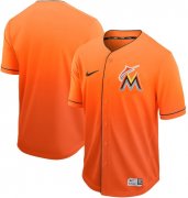Wholesale Cheap Nike marlins Blank Orange Fade Authentic Stitched MLB Jersey