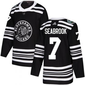 Wholesale Cheap Adidas Blackhawks #7 Brent Seabrook Black Authentic 2019 Winter Classic Stitched Youth NHL Jersey