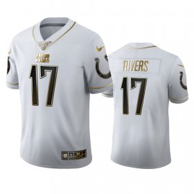 Wholesale Cheap Indianapolis Colts #17 Philip Rivers Men\'s Nike White Golden Edition Vapor Limited NFL 100 Jersey