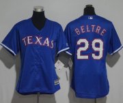 Wholesale Cheap Rangers #29 Adrian Beltre Blue Alternate Women's Stitched MLB Jersey