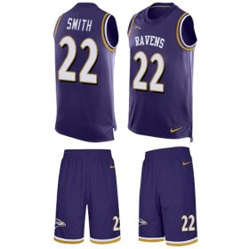Wholesale Cheap Nike Ravens #22 Jimmy Smith Purple Team Color Men\'s Stitched NFL Limited Tank Top Suit Jersey