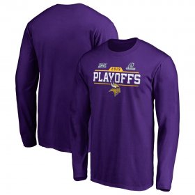 Wholesale Cheap Minnesota Vikings 2019 NFL Playoffs Bound Chip Shot Long Sleeve T-Shirt Purple