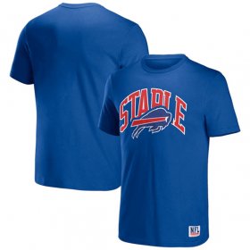 Wholesale Cheap Men\'s Buffalo Bills x Staple Blue Logo Lockup T-Shirt