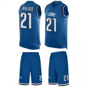 Wholesale Cheap Nike Lions #21 Tracy Walker Blue Team Color Men's Stitched NFL Limited Tank Top Suit Jersey
