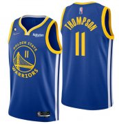 Wholesale Cheap Men's Golden State Warriors #11 Klay Thompson Royal With No.6 Patch Stitched Jersey