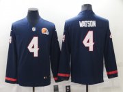 Wholesale Cheap Men's Cleveland Browns #4 Deshaun Watson Nike Navy Blue Therma Long Sleeve Limited Jersey