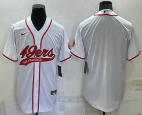 Wholesale Men\'s San Francisco 49ers Blank White Stitched MLB Cool Base Nike Baseball Jersey
