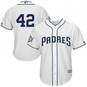Wholesale Cheap San Diego Padres #42 Majestic 2019 Jackie Robinson Day Official Cool Base Jersey White