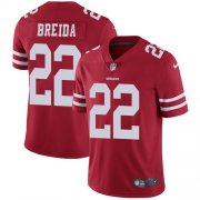 Wholesale Cheap Nike 49ers #22 Matt Breida Red Team Color Men's Stitched NFL Vapor Untouchable Limited Jersey