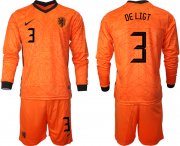 Wholesale Cheap Men 2021 European Cup Netherlands home long sleeve 3 soccer jerseys
