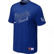Wholesale Cheap MLB Kansas City Royals Blue Nike Short Sleeve Practice T-Shirt