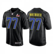 Wholesale Cheap Men's Los Angeles Rams #77 Andrew Whitworth 2022 Black Super Bowl LVI Game Stitched Jersey