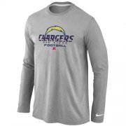 Wholesale Cheap Nike Los Angeles Chargers Critical Victory Long Sleeve T-Shirt Grey