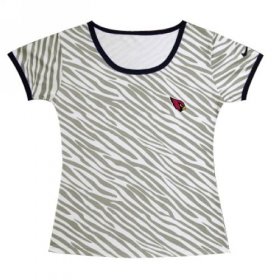 Wholesale Cheap Women\'s Nike Arizona Cardinals Chest Embroidered Logo Zebra Stripes T-Shirt