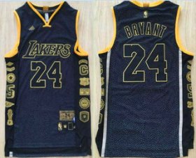 Wholesale Cheap Men\'s Los Angeles Lakers #24 Kobe Bryant Black Retired Commemorative Soul Swingman Jersey
