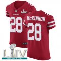 Wholesale Cheap Nike 49ers #28 Jerick McKinnon Red Super Bowl LIV 2020 Team Color Men's Stitched NFL Vapor Untouchable Elite Jersey